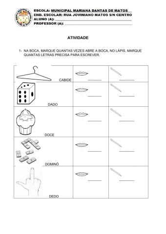 Alfabetização letra D