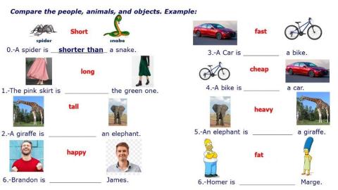 Comparative form short adjectives