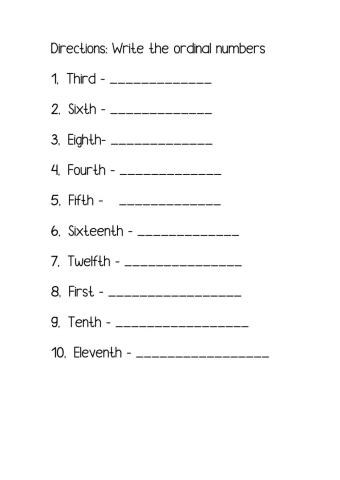 Ordinal number