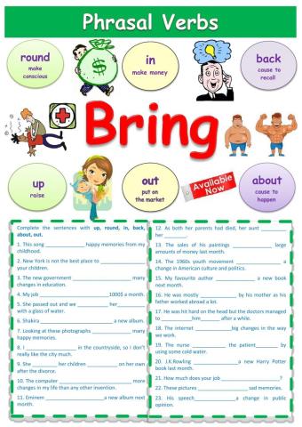 Phrasal verb Bring