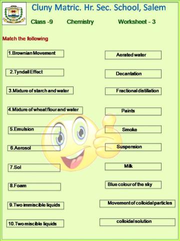 Classs 9 Chemistry worksheet -3