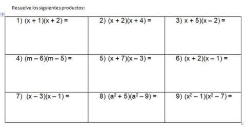 Producto de binomios con un término comùn