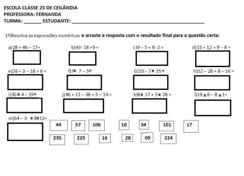 Expressões numéricas