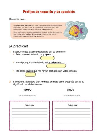 Prefijos de negación y de oposición