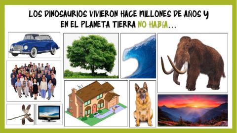 Los dinosaurios vivieron hace millones de años y  en el planeta Tierra no había…