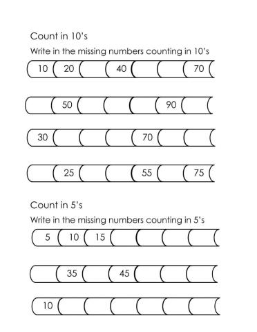 Counting in 5's and 10's