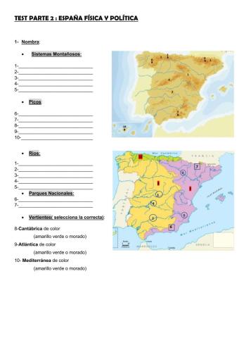 Parte 2 relieve de españa mapas