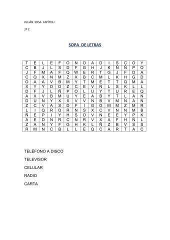 Sopa de letras 2do año