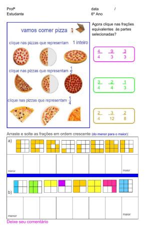 Comparação de fração