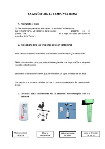 La atmósfera, el tiempo y el clima