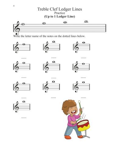 Practice Treble Clef Ledger Lines 4