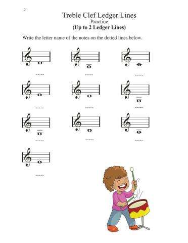 Practice Treble Clef Ledger Lines 12