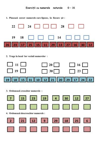 Numerele 0-31