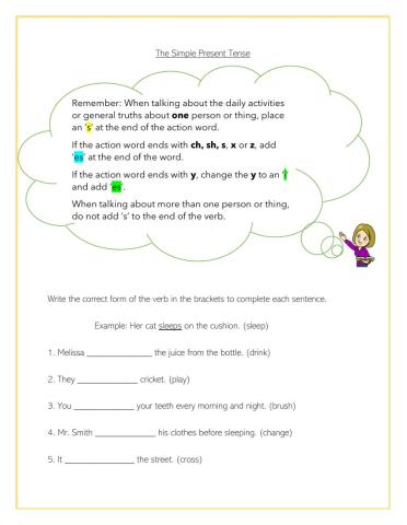 The Simple Present Tense all rules