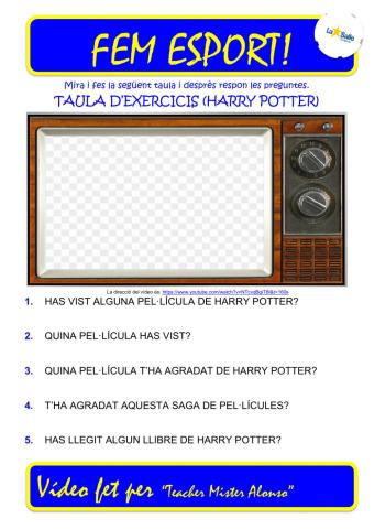 Fem Esport....Taula d'Exercici (HARRY POTTER)