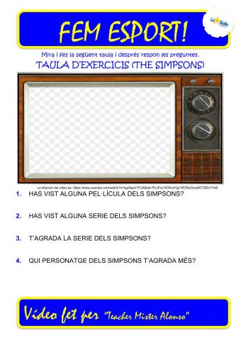 Fem Esport....Taula d'Exercici (THE SIMPSONS)