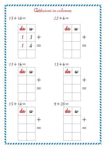 ADDIZIONI IN COLONNA