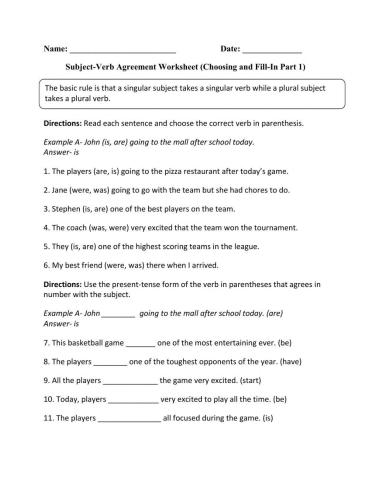 Subject Verb Agreement