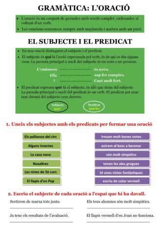 El subjecte i el predicat