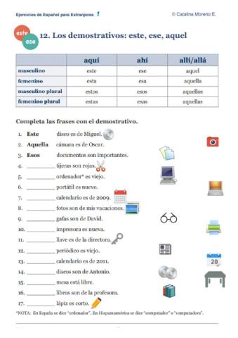 Articulos demostrativos