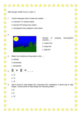 Latihan soal Kelas 1