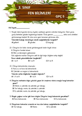 Fen bi̇li̇mleri̇ gpç 5