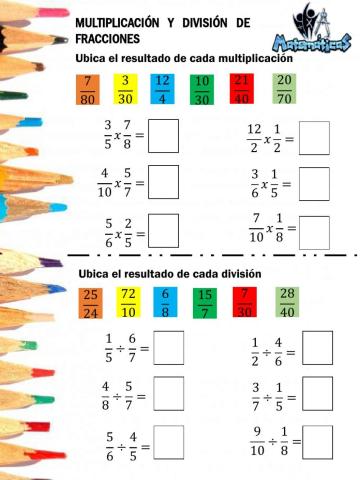 Multiplicación y división de fracciones ii