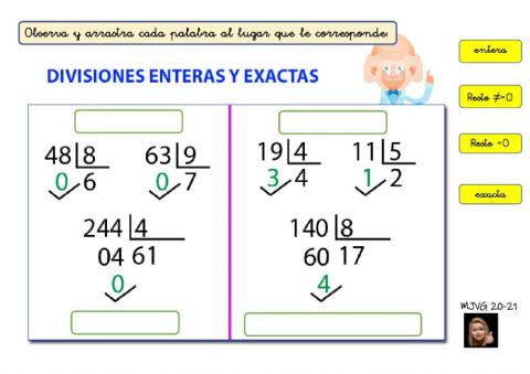 División exacta o entera