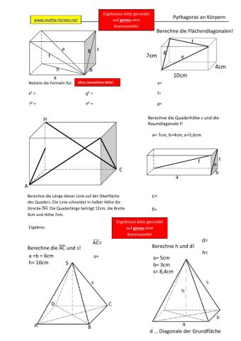 Pythagoras an Körpern