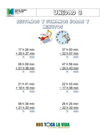 Sumar y restar horas y minutos 02