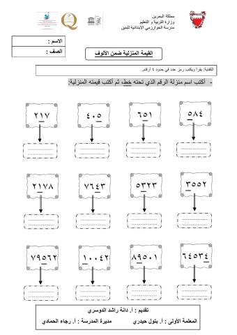 القيمة المنزلية ضمن الألوف