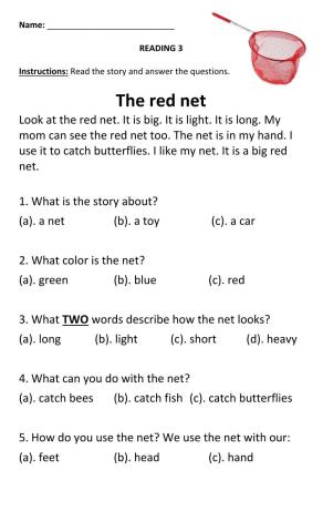 Comprehension Practice