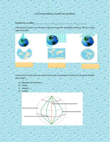 Evaluación de geografía