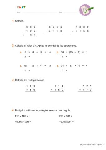 Posa't a prova 2 - 5è - 1-4