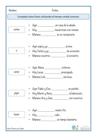 Selecciona la forma verbal correcta para que la frase tenga sentido.