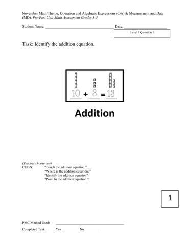 Math 3-5 December Assessment