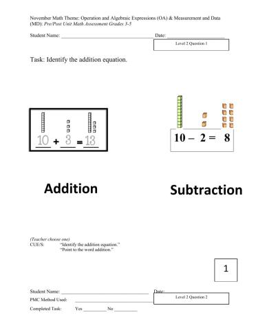 Math 3-5 December Assessment