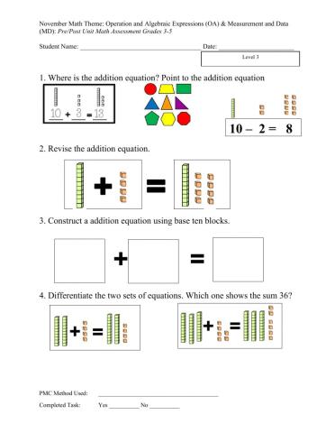 Math 3-5 December Assessment