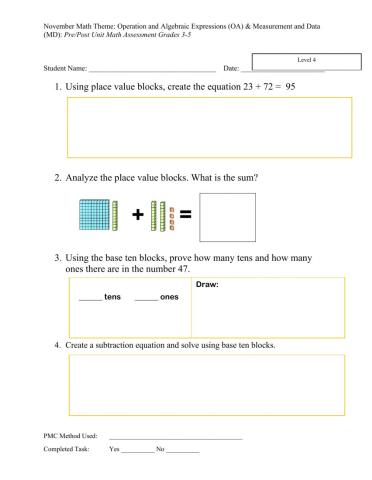 Math 3-5 December Assessment