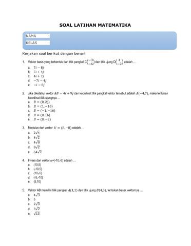 Latihan Soal Matematika