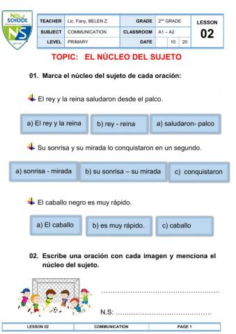 El núcleo del sujeto