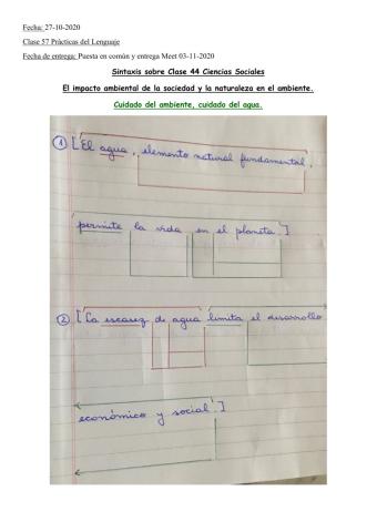 Sintaxis en -El impacto ambiental de la sociedad y la naturaleza en el ambiente.-