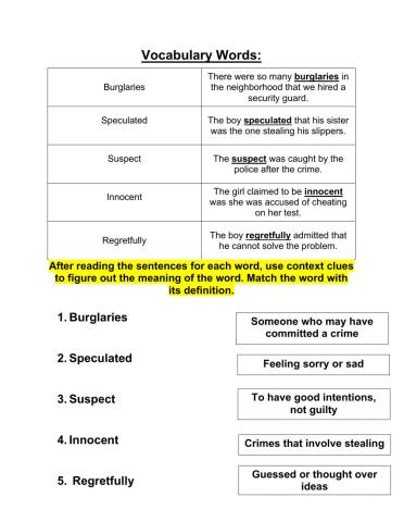 Grade 4 context clues lesson 2 week 2