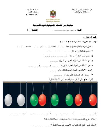 الشحنات الكهربائية والقوى الكهربائية