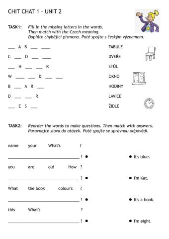 CHIT CHAT 1 - UNIT 2 vocab