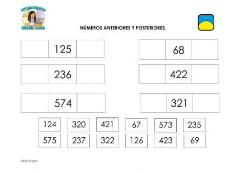 Números anteriores y posteriores