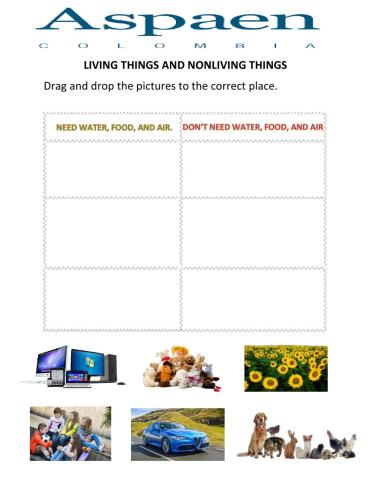 Living things and nonliving things