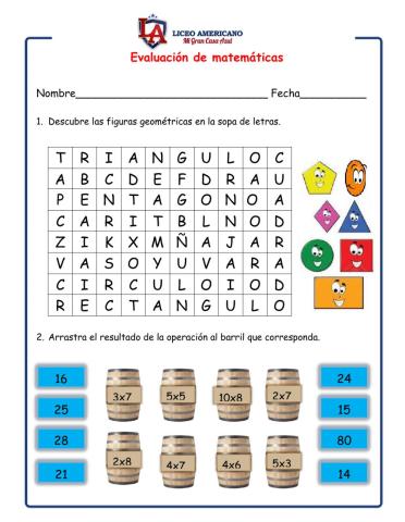 EVALUACIÓN TERCER TRIMESTRE MATEMÁTICAS