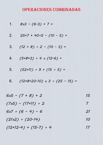 Operaciones combinadas