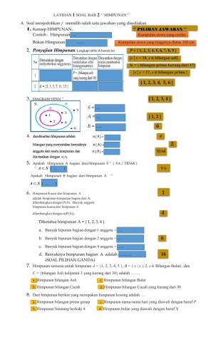 Lembar kerja siswa 1 BAB 2 Matematika Kelas 7